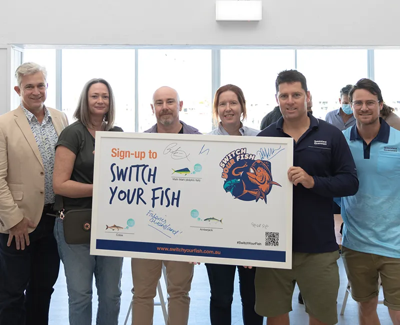 'Switch your fish' team members.